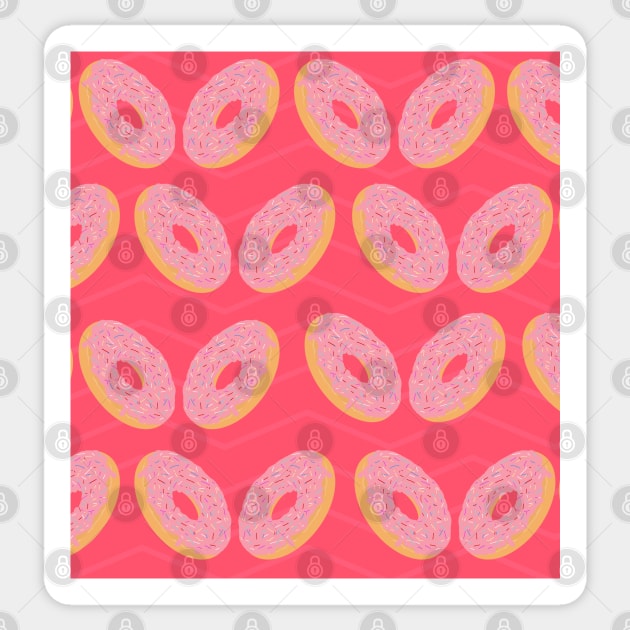 Tasty Pink Glazed Doughnuts Sticker by WhiteCatGraphics